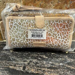 Consuela Leopard Print Wallet in Tan and Gold